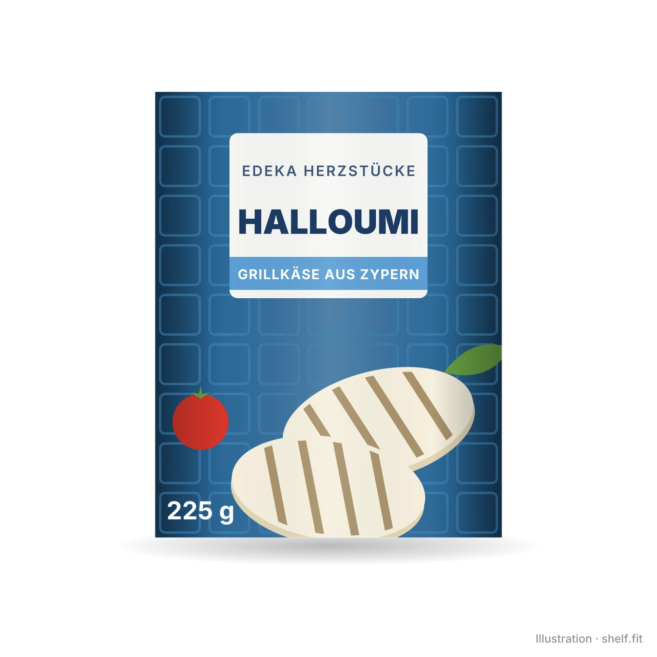 Illustration: Packung EDEKA Herzstücke Halloumi, 225 g