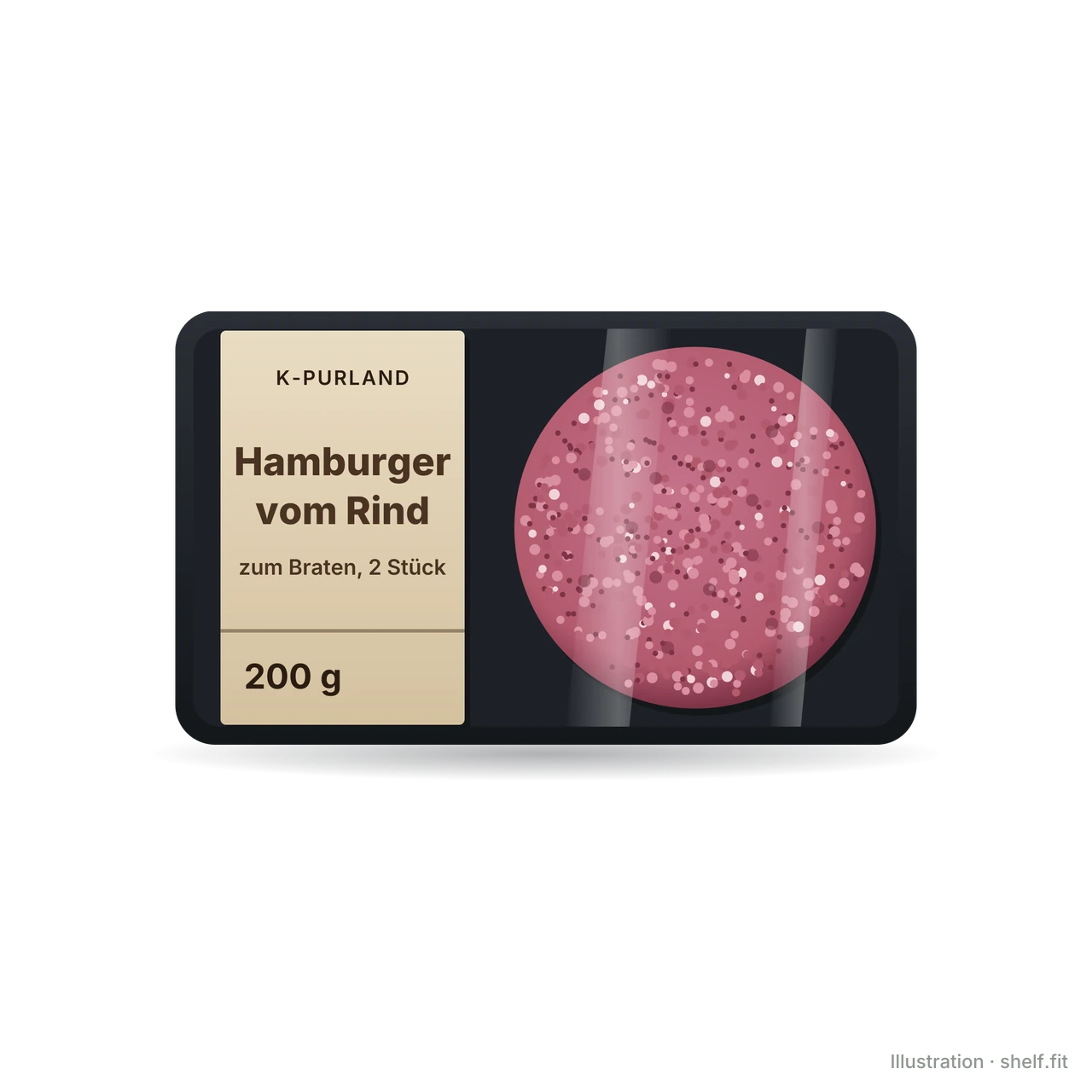 Illustration: Schale K-Purland Hamburger vom Rind, 200 g
