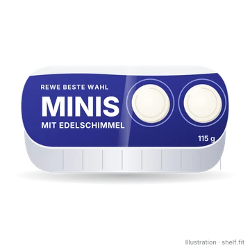 Illustration: Schale REWE Beste Wahl Handkäse Minis mit Edelschimmel, 115 g