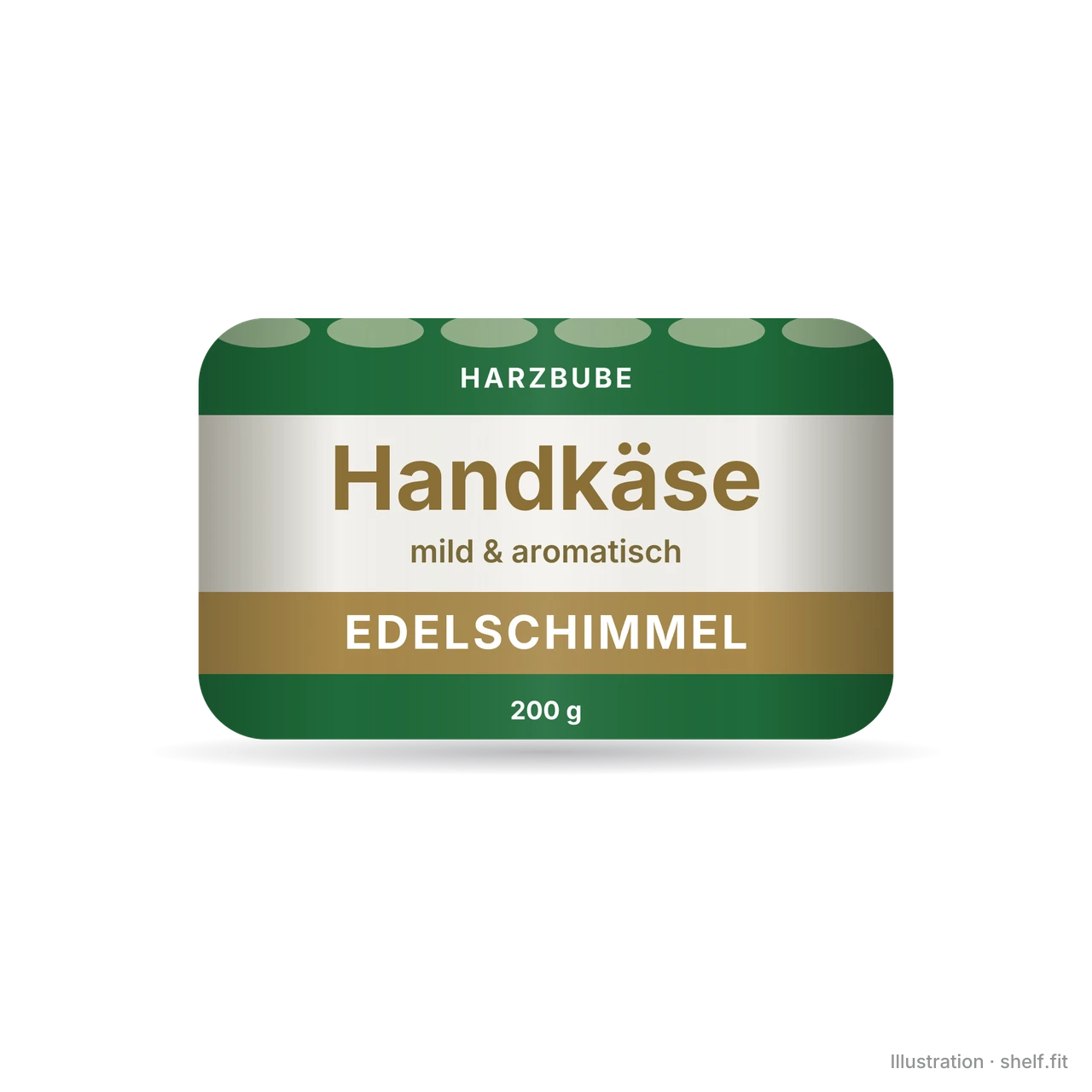 Illustration: Packung Harzbube Handkäse mit Edelschimmel, 200 g