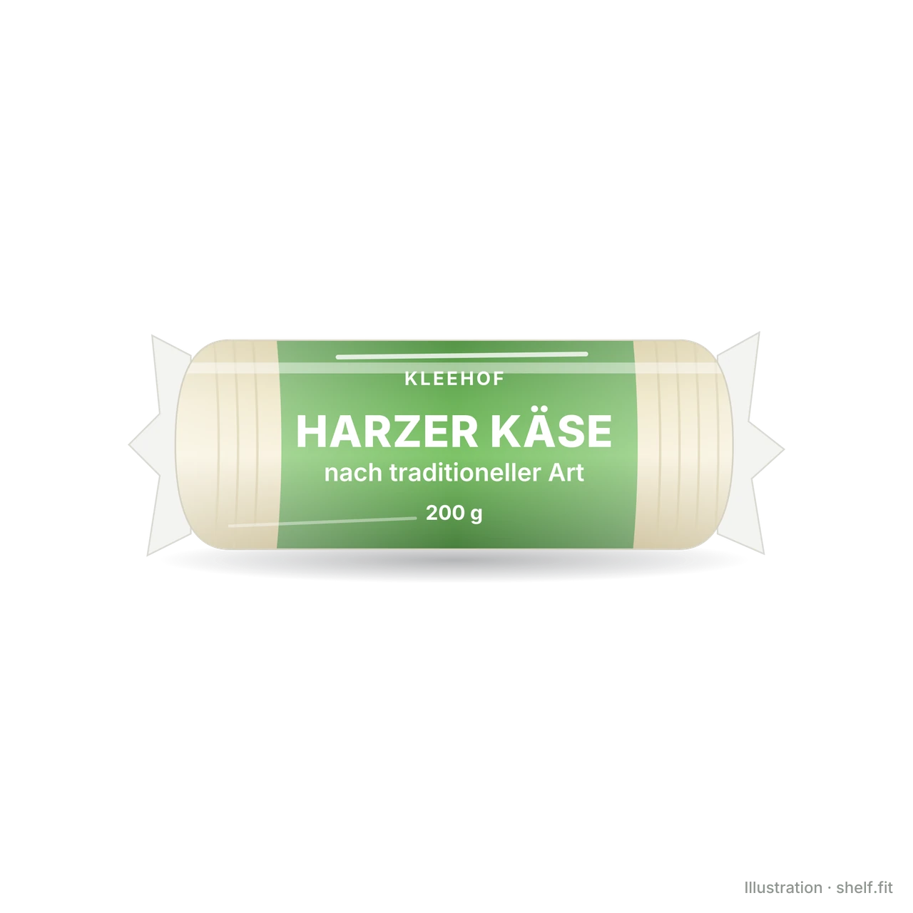 Illustration: Packung KleeHof Harzer Käse nach traditioneller Art, 200-g-Packung