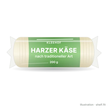 Illustration: Packung KleeHof Harzer Käse nach traditioneller Art, 200-g-Packung