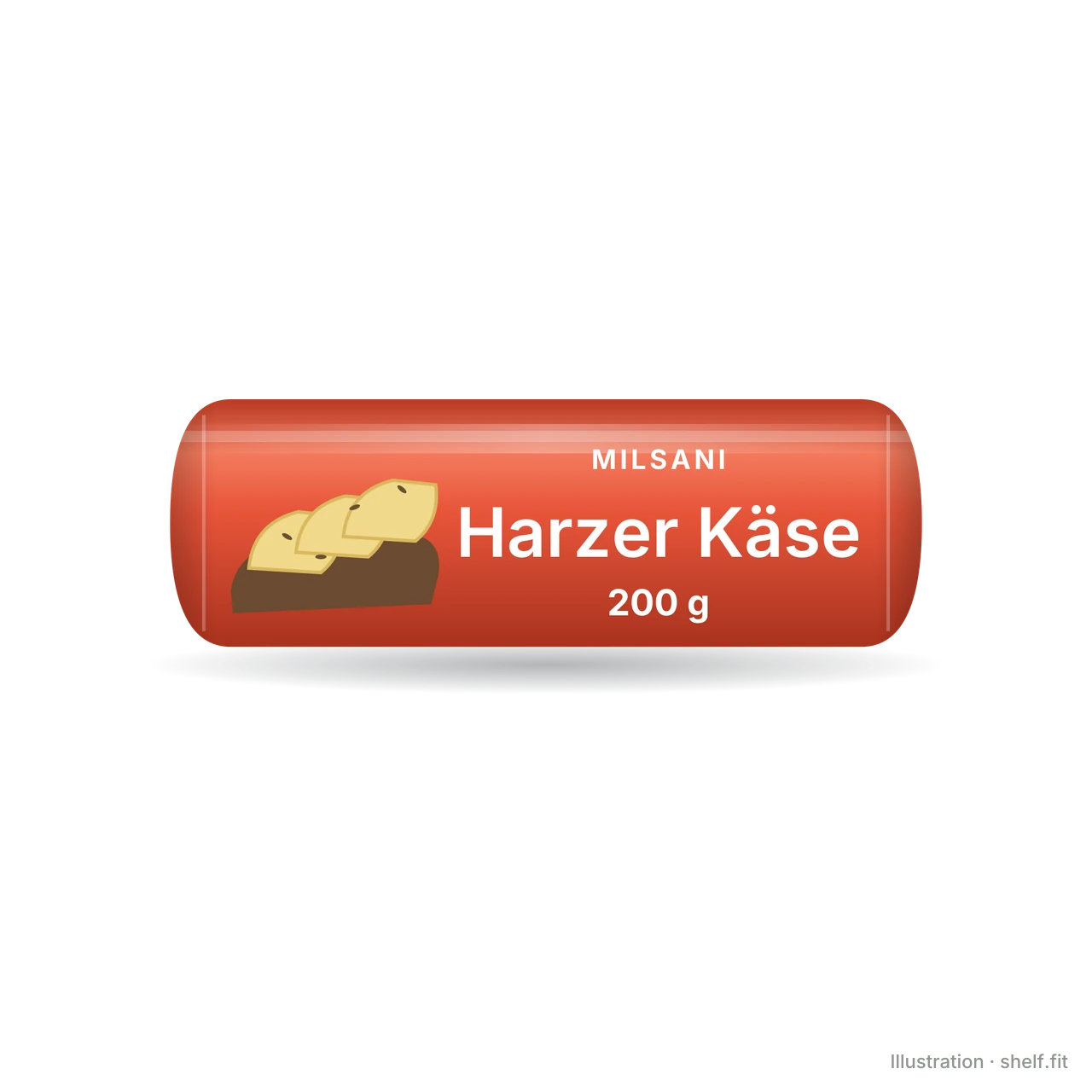 Illustration: Packung Milsani Harzer Käse, 200 g