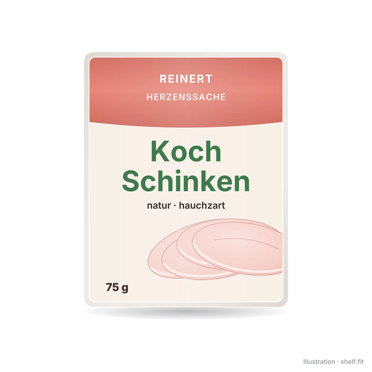 Illustration: Packung Reinert Herzenssache Kochschinken natur, 75 g