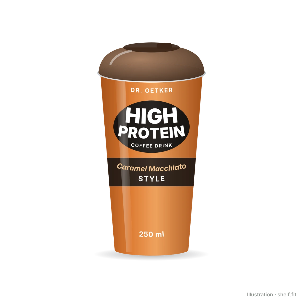 Illustration: High Protein Coffee Drink Caramel Macchiato Style
