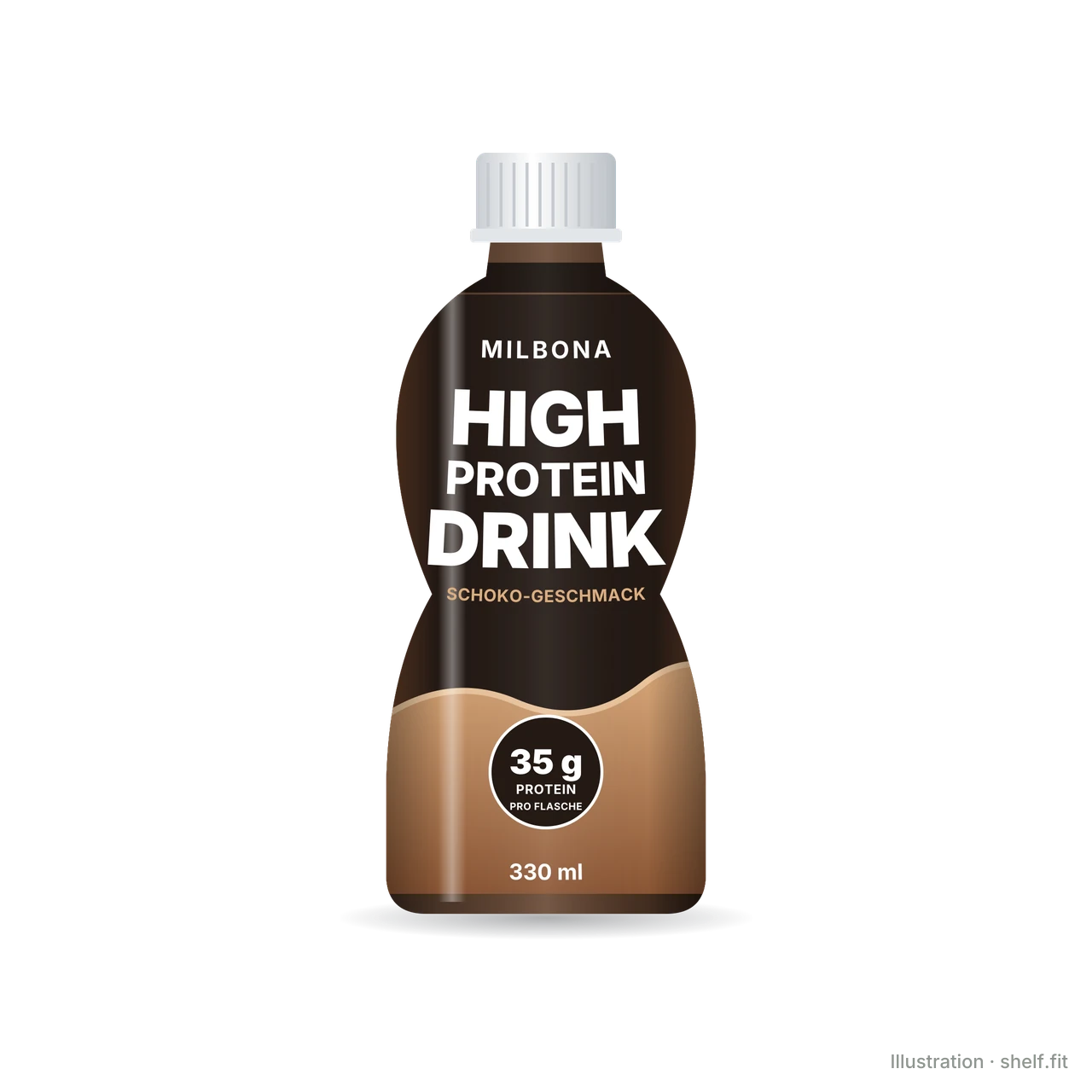 Illustration: Flasche Milbona High Protein Drink Schoko, 330 ml