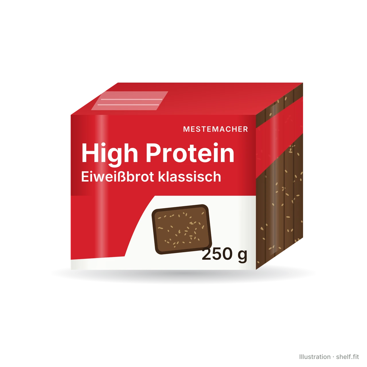 Illustration: Packung Mestemacher High Protein Eiweißbrot klassisch, 250 g