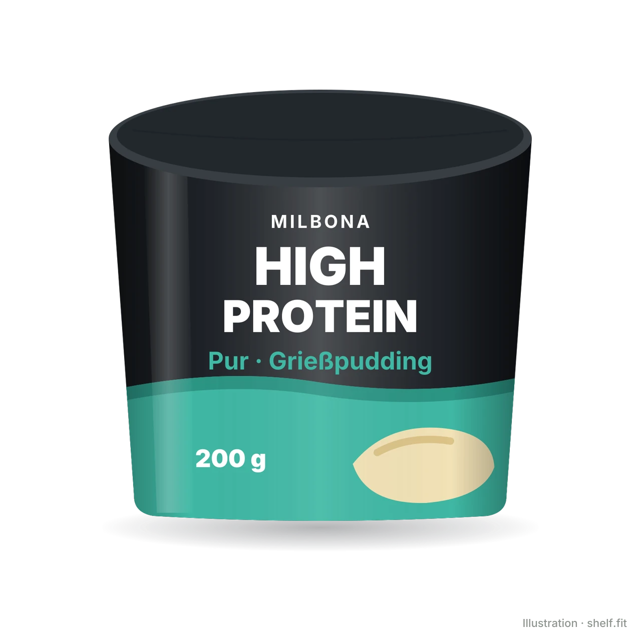 Illustration: Becher Milbona High Protein Grießpudding Pur, 200 g