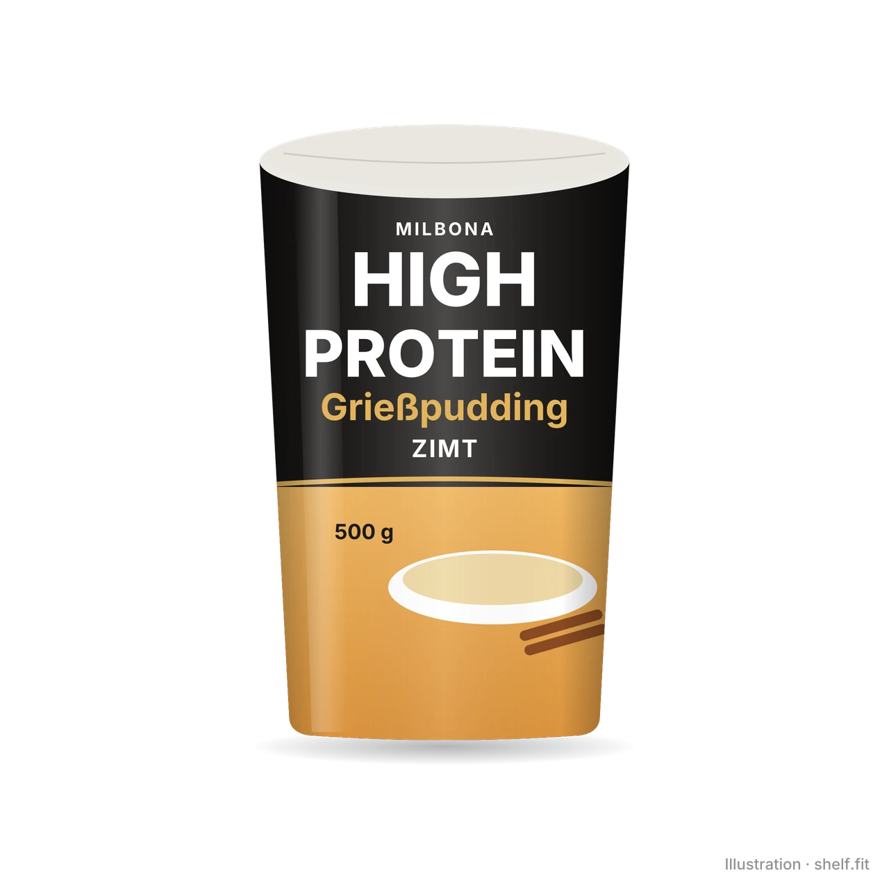 Illustration: Milbona High Protein Semolina Pudding Cinnamon pot, 500 g