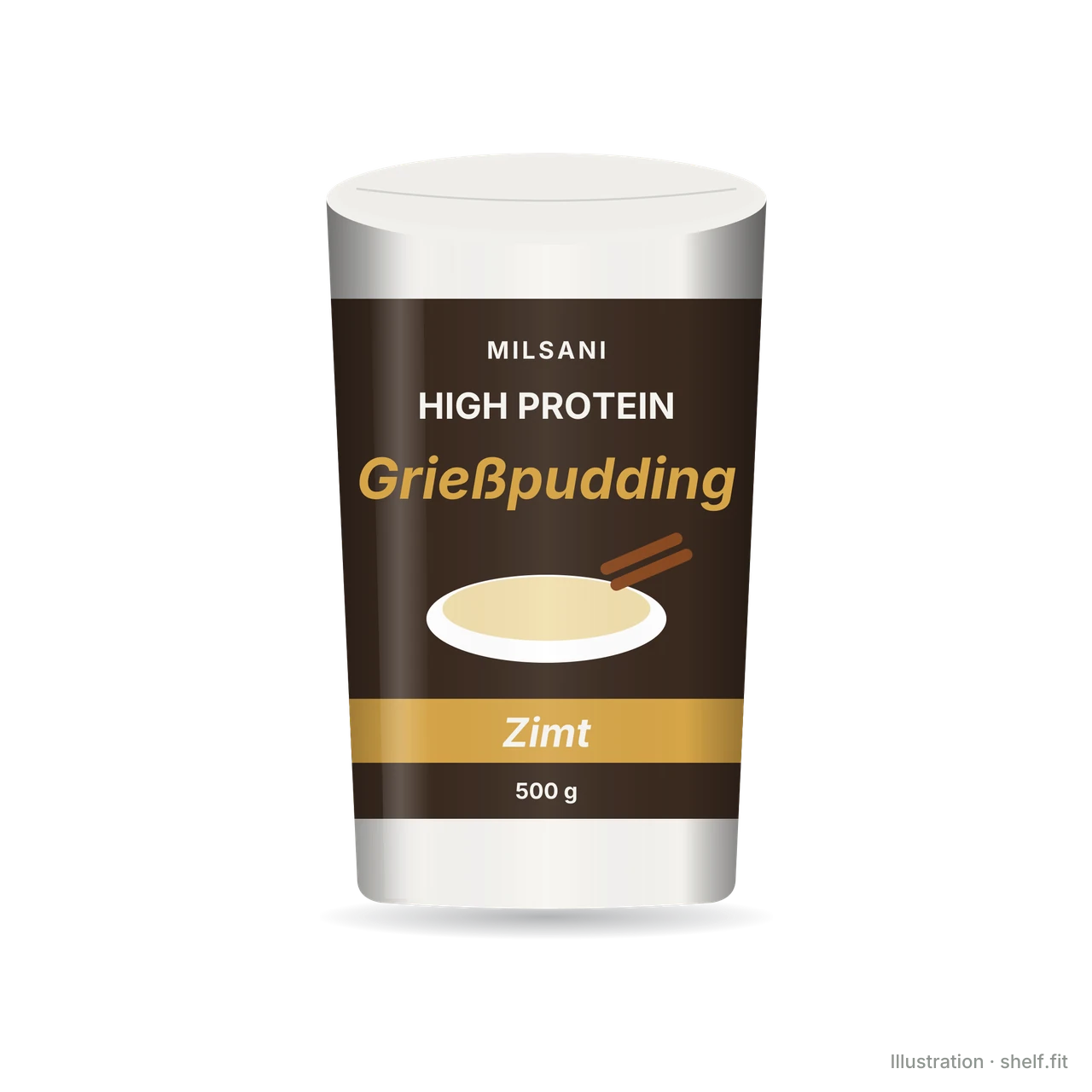 Illustration: Milsani High Protein Semolina Pudding, Cinnamon pot, 500 g