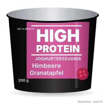 Illustration: High Protein Joghurterzeugnis Himbeere Granatapfel