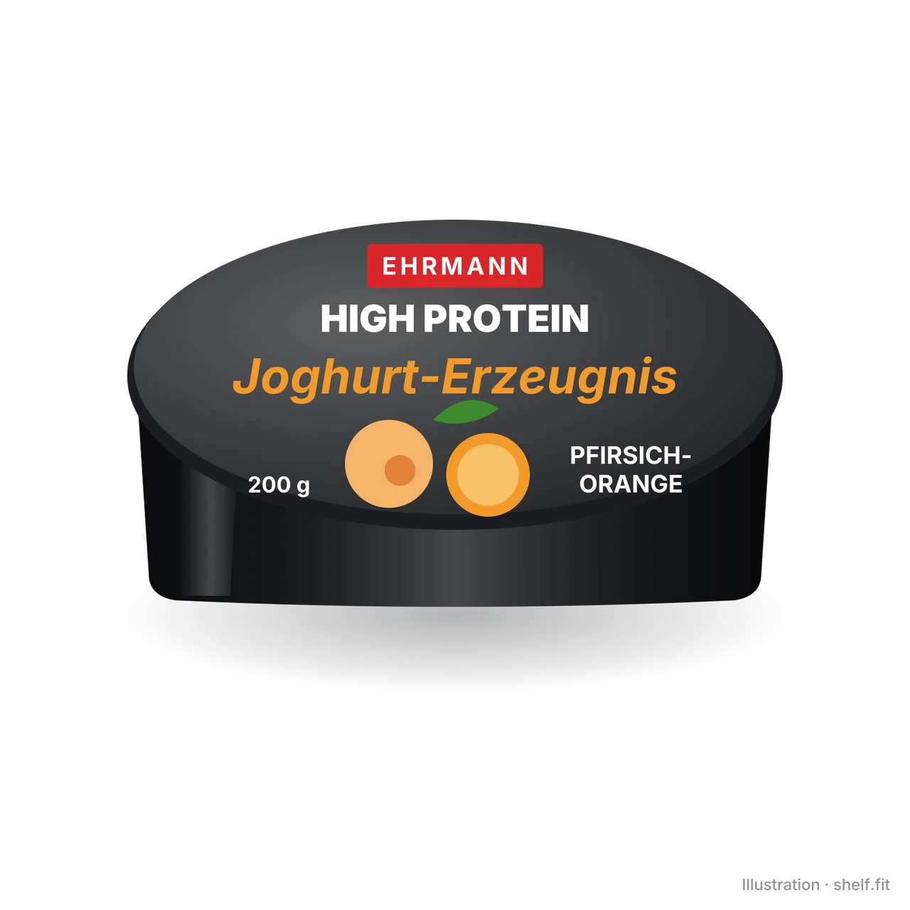 Illustration: High Protein Joghurt-Erzeugnis Pfirsich-Orange