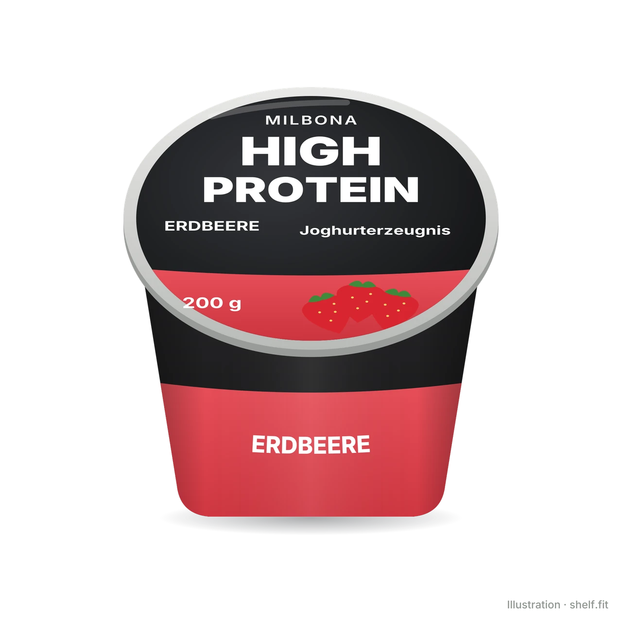 Illustration: High Protein Joghurterzeugnis Erdbeere