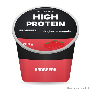 Illustration: High Protein Joghurterzeugnis Erdbeere