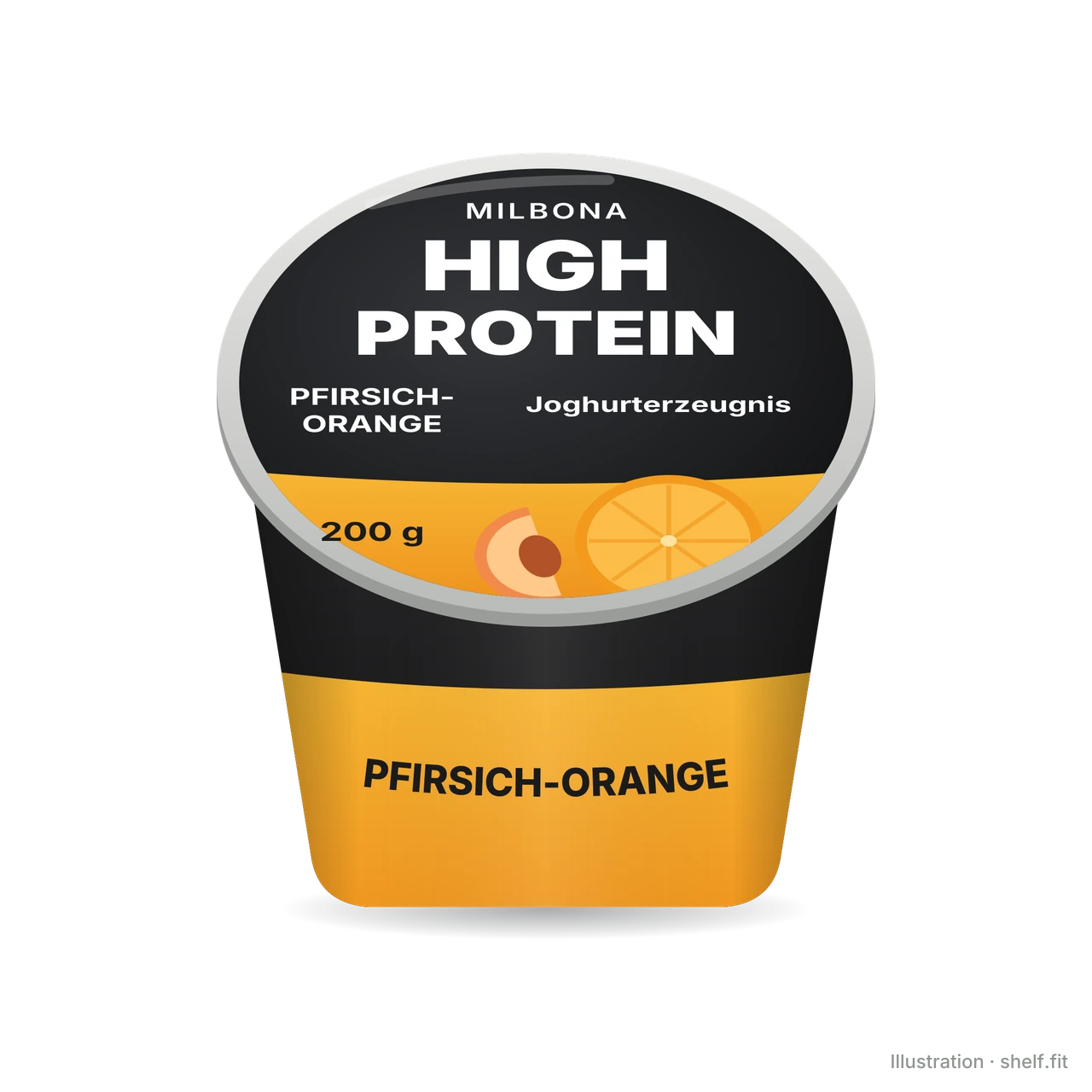 Illustration: High Protein Joghurterzeugnis Pfirsich-Orange