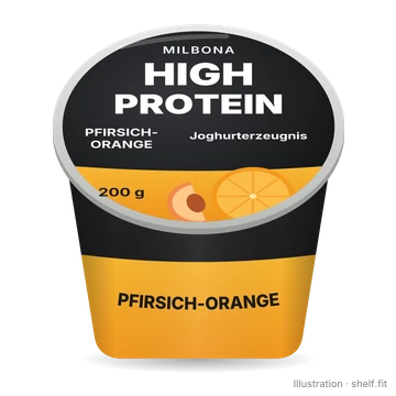 Illustration: High Protein Joghurterzeugnis Pfirsich-Orange