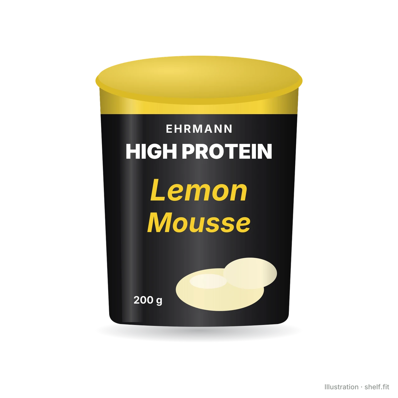 Illustration: Ehrmann High Protein Lemon Mousse cup, 200 g