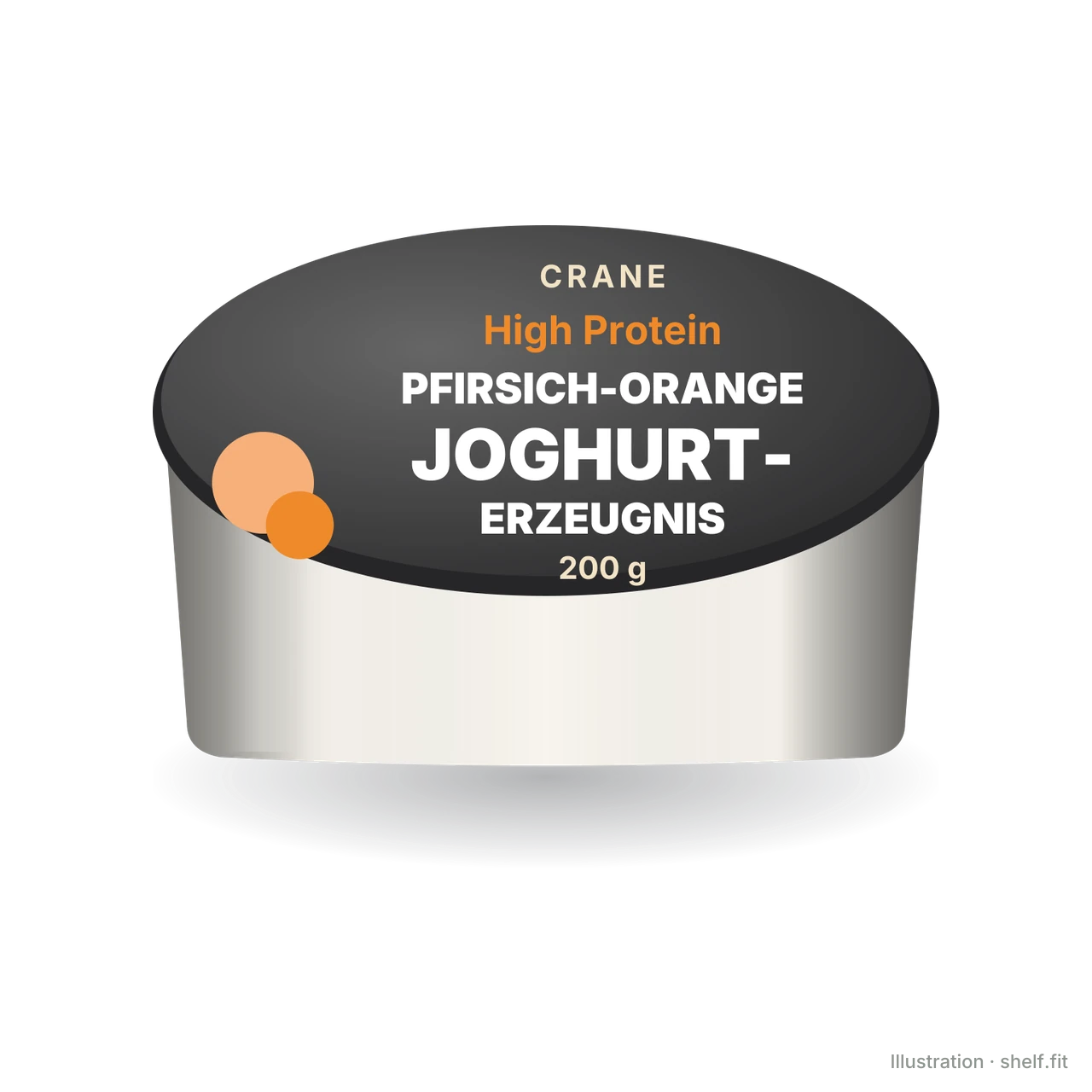 Illustration: High Protein Pfirsich-Orange-Joghurt-Erzeugnis