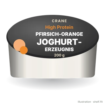 Illustration: High Protein Pfirsich-Orange-Joghurt-Erzeugnis