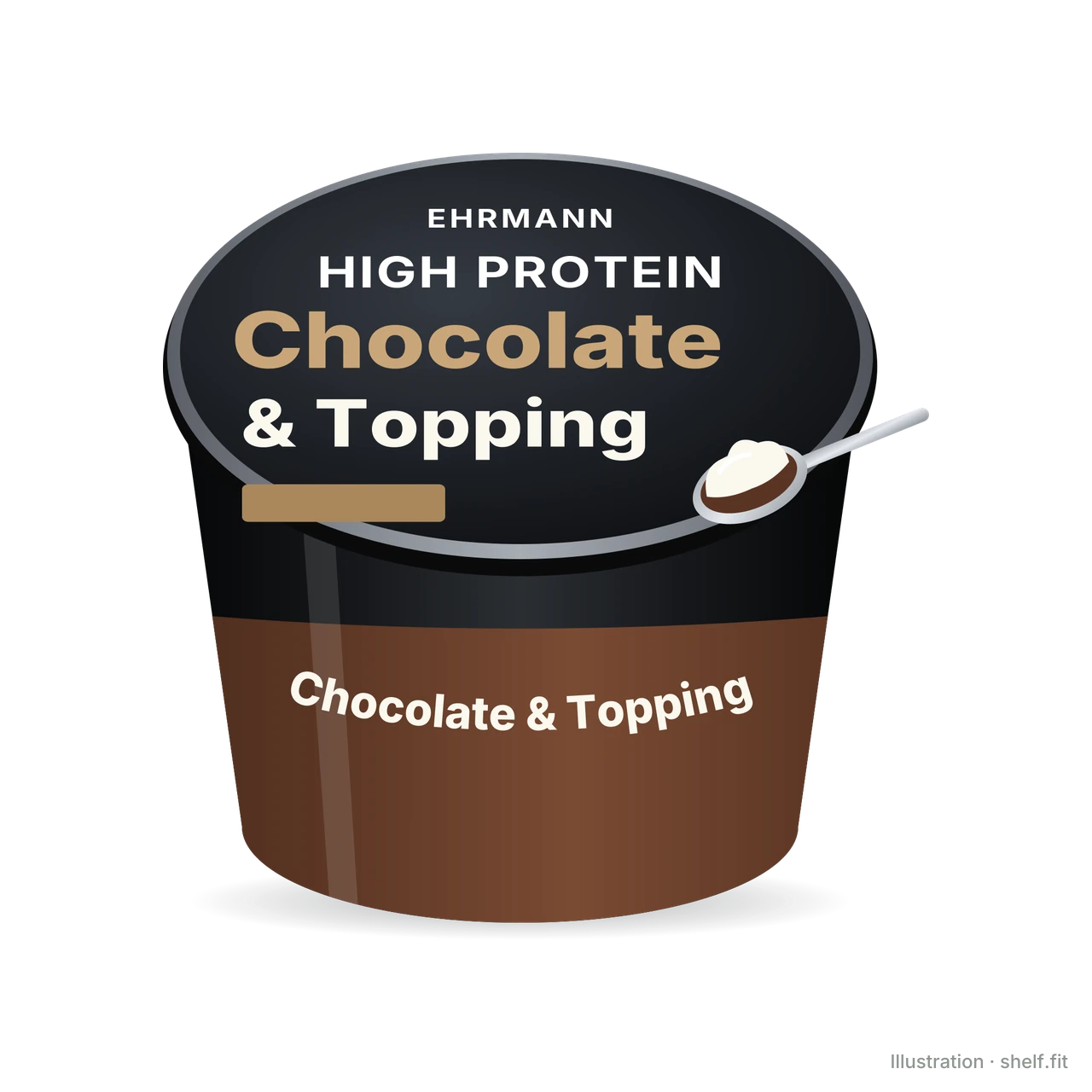 Illustration: Becher Ehrmann High Protein Chocolate & Topping, 200 g