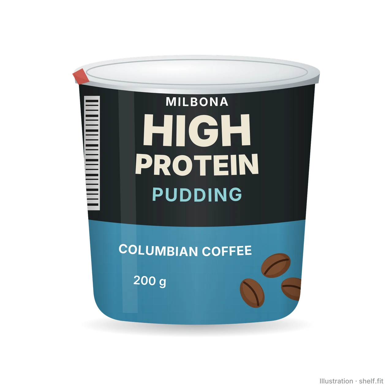 Illustration: Becher Milbona High Protein Pudding Columbian Coffee, 200-g-Becher