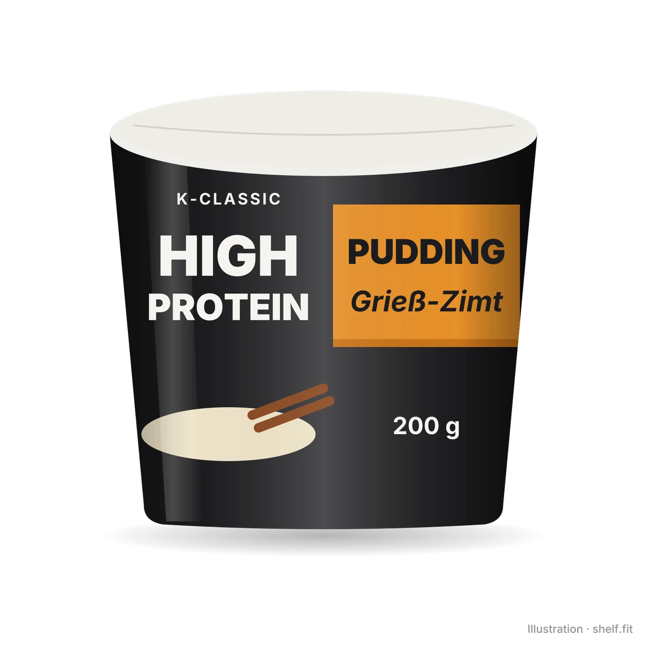 Illustration: Becher K-Classic High Protein Pudding Grieß-Zimt, 200 g