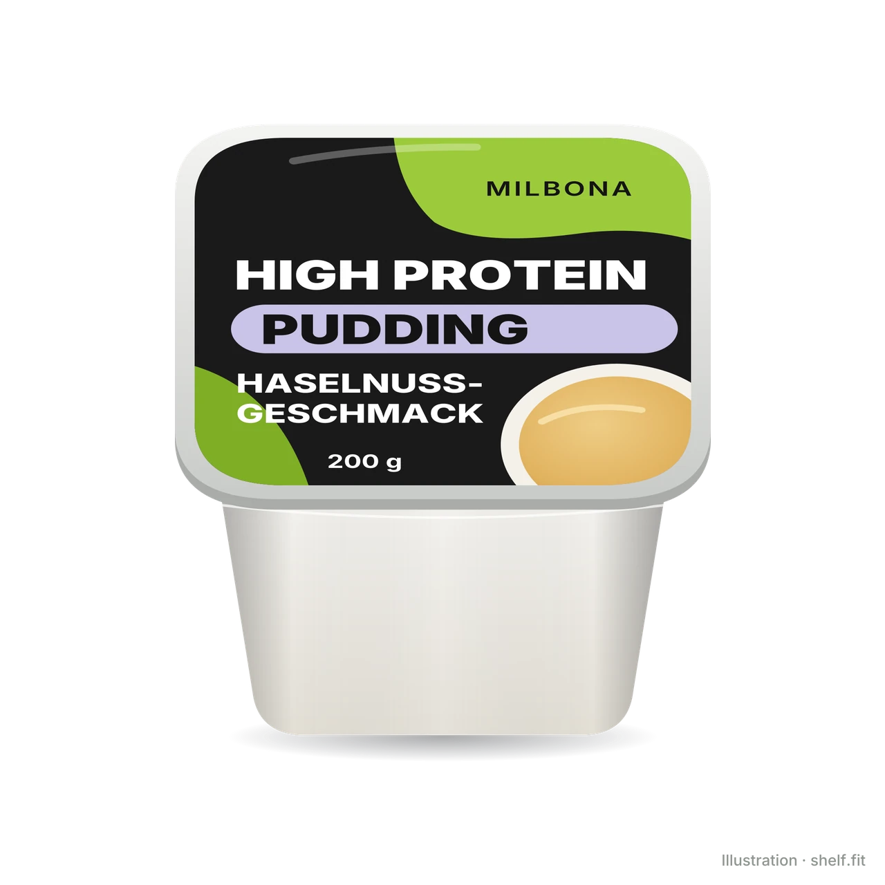 Illustration: Milbona high protein hazelnut pudding cup, 200 g