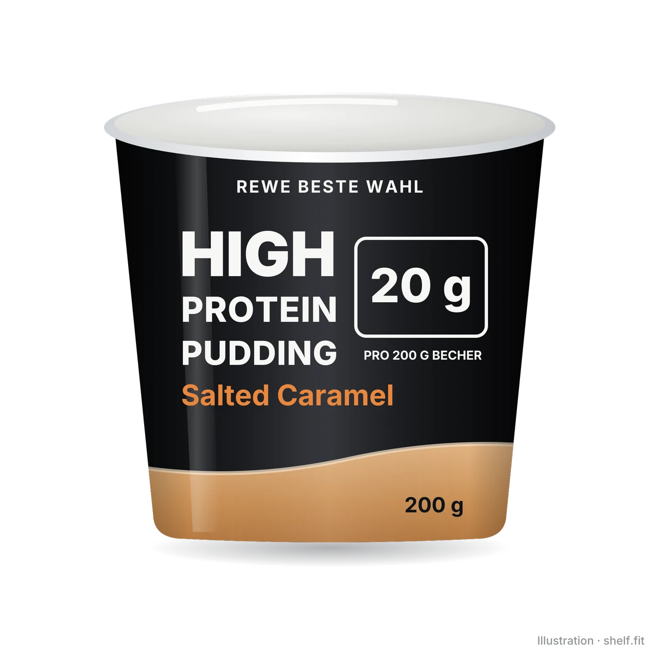 Illustration: REWE Beste Wahl High Protein Pudding Salted Caramel cup, 200 g
