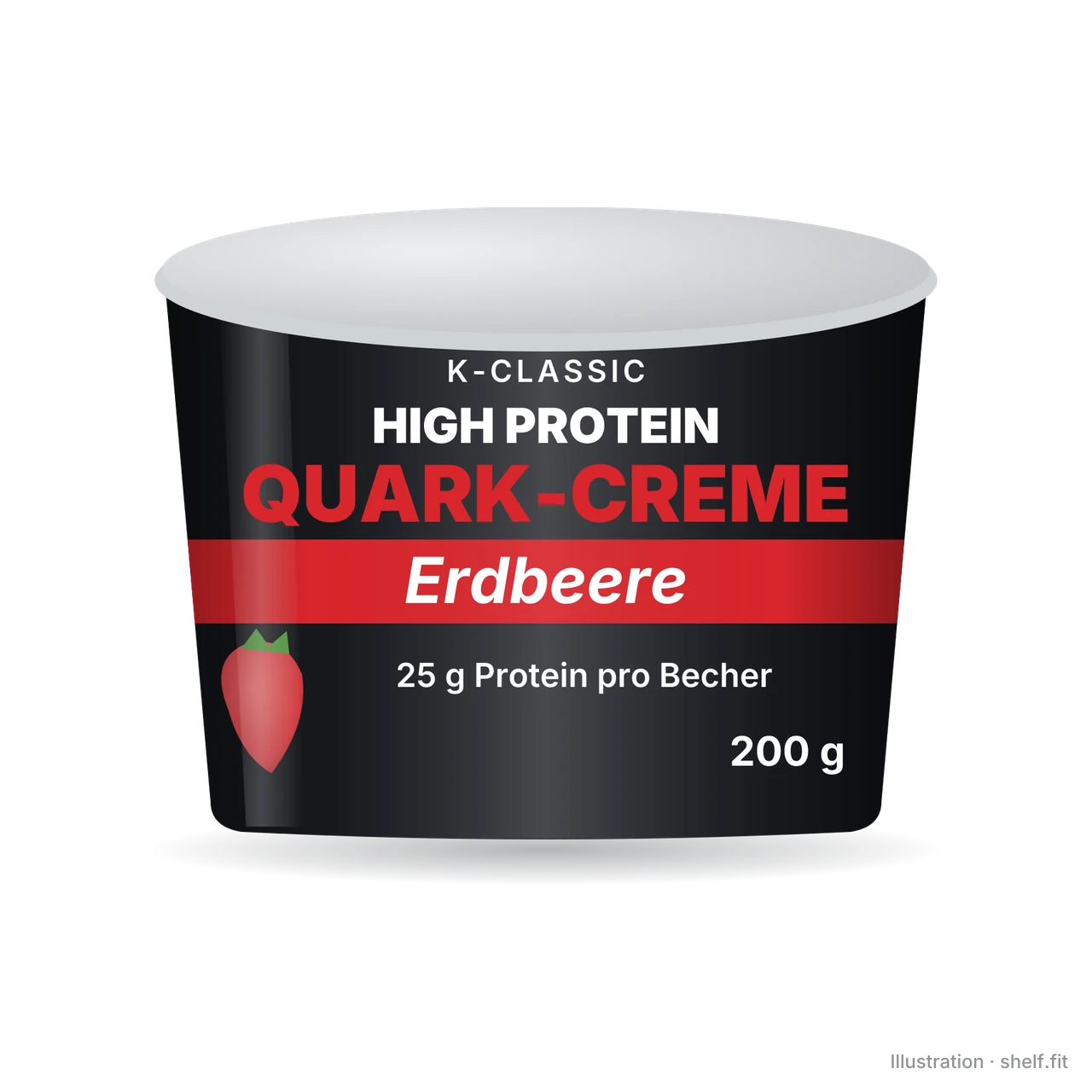 Illustration: Becher K-Classic High Protein Quark-Creme Erdbeere, 200 g