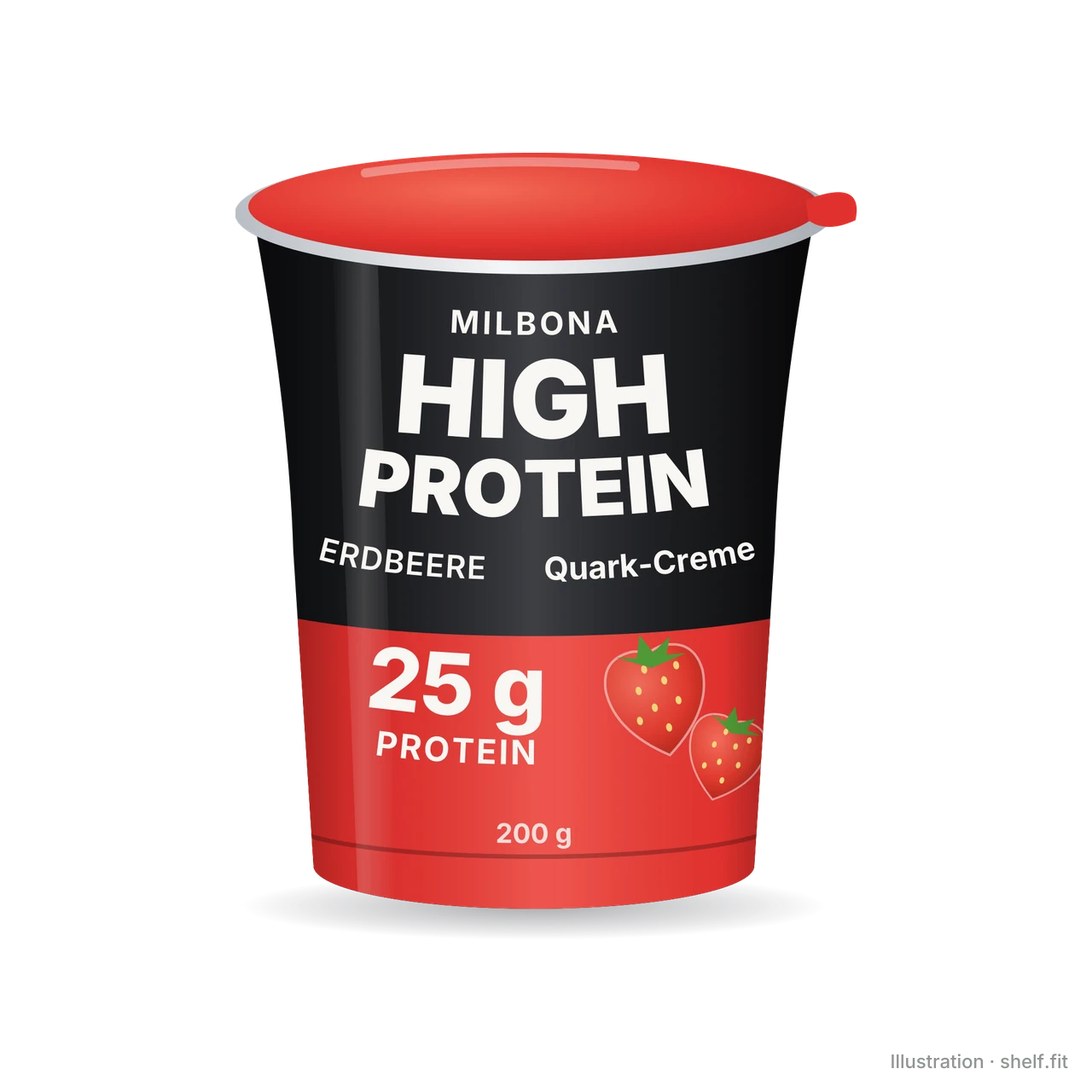 Illustration: Becher Milbona High Protein Quark-Creme Erdbeere, 200 g