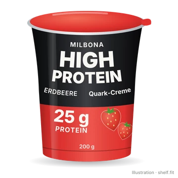 Illustration: Becher Milbona High Protein Quark-Creme Erdbeere, 200 g