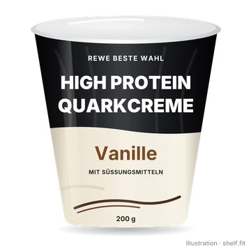 Illustration: Becher REWE Beste Wahl High Protein Quarkcreme Vanille, 200-g-Becher