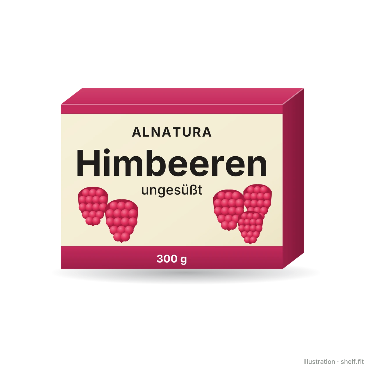 Illustration: Alnatura organic unsweetened raspberries pack, 300 g
