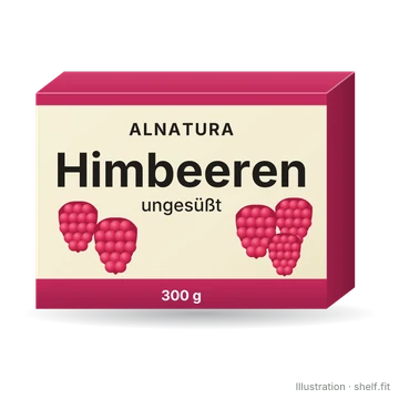 Illustration: Alnatura organic unsweetened raspberries pack, 300 g