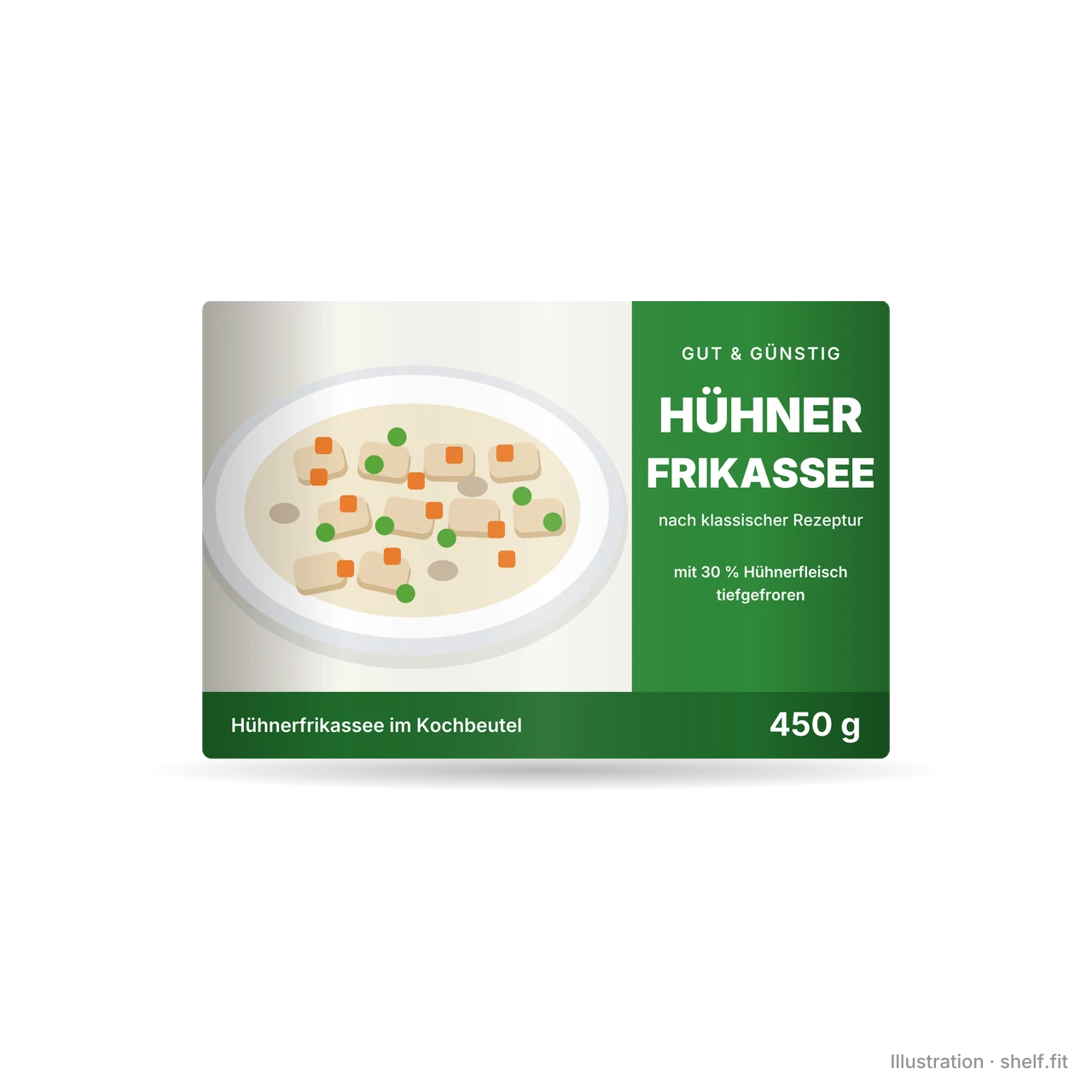 Illustration: Packung Gut & Günstig Hühnerfrikassee, 450 g