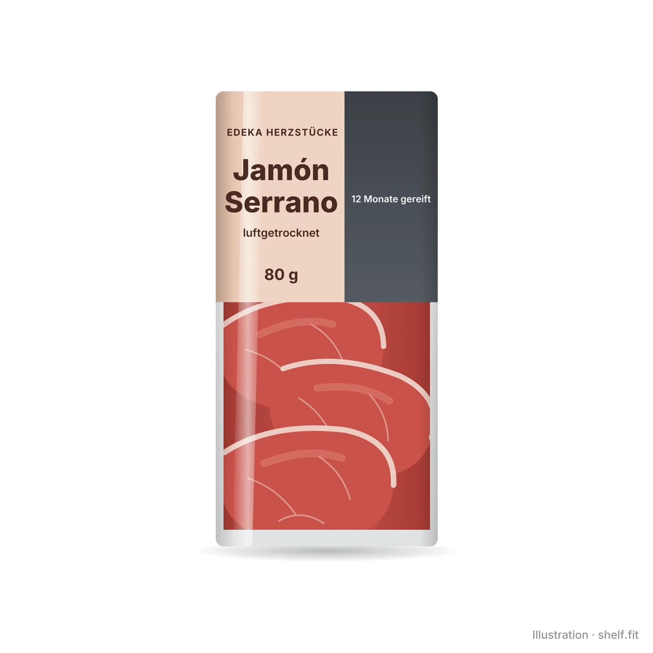 Illustration: Packung EDEKA Herzstücke Jamón Serrano, 80 g