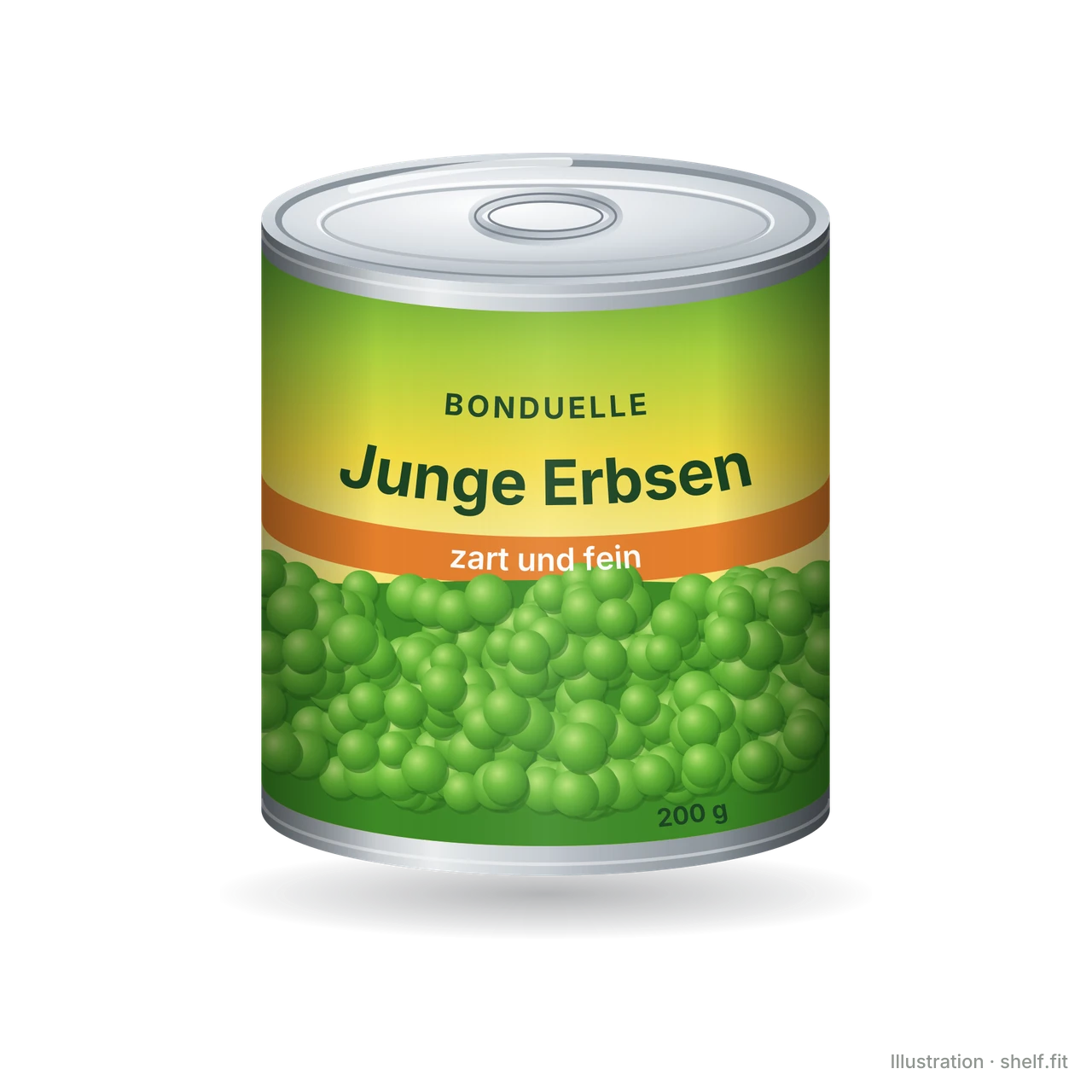 Illustration: Dose Bonduelle Junge Erbsen, 200-g-Dose