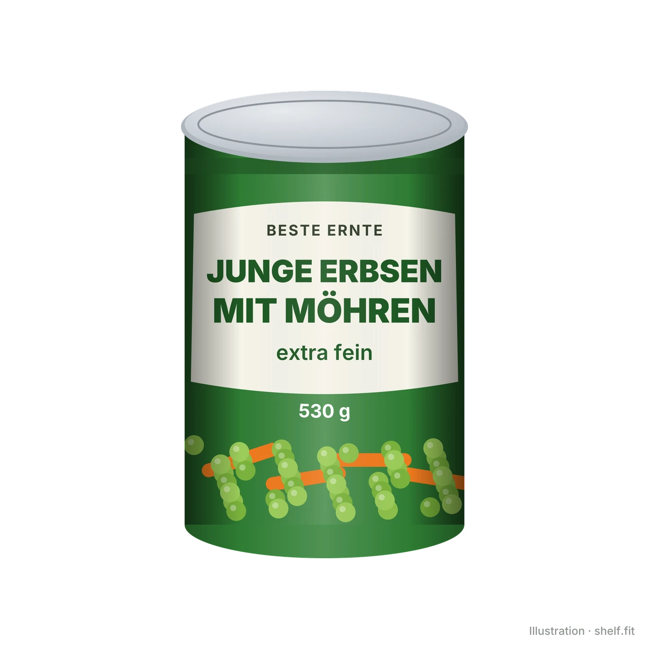 Illustration: Dose Beste Ernte Junge Erbsen mit Möhren extra fein, 530 g