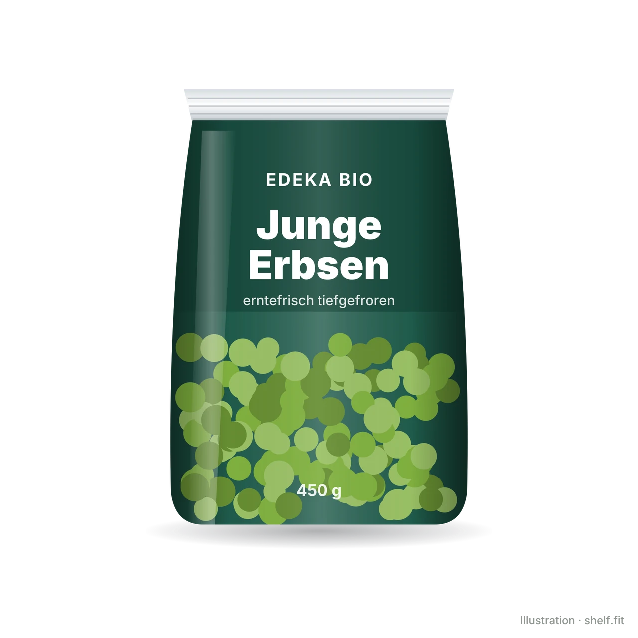 Illustration: Junge Erbsen, erntefrisch tiefgefroren