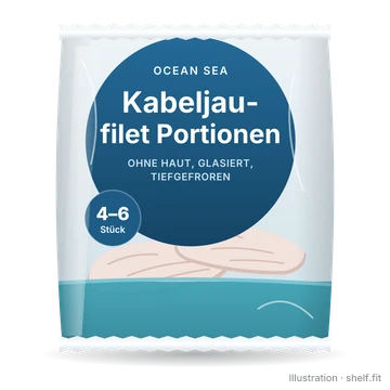 Illustration: Ocean Sea frozen cod fillet portions bag