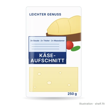 Illustration: Packung Leichter Genuss Käse-Aufschnitt, 250 g
