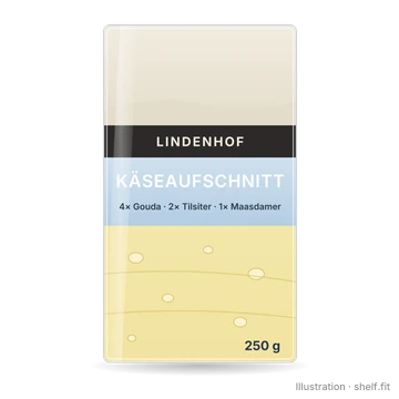 Illustration: Packung Lindenhof Käseaufschnitt Leichter Genuss, 250 g