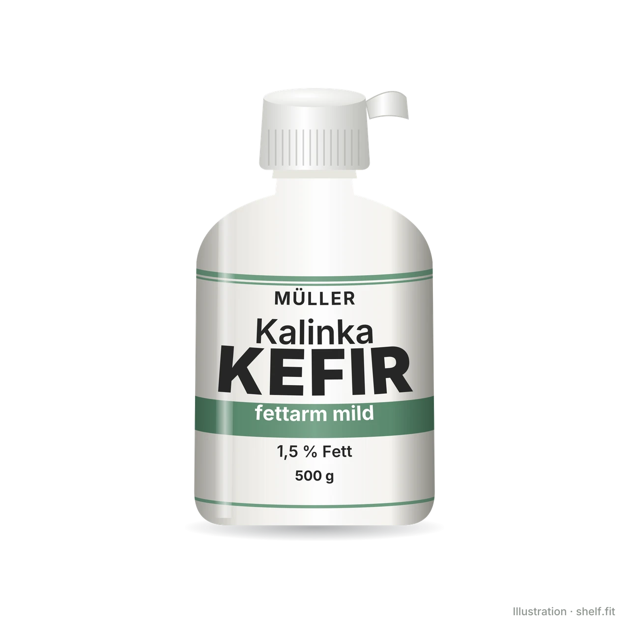 Illustration: Flasche Müller Kalinka Kefir fettarm mild, 500 g