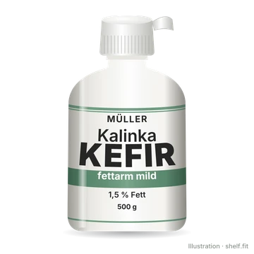 Illustration: Flasche Müller Kalinka Kefir fettarm mild, 500 g