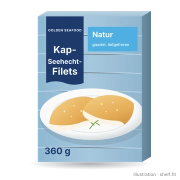Illustration: Packung Golden Seafood Kap-Seehecht-Filets Natur, 360 g