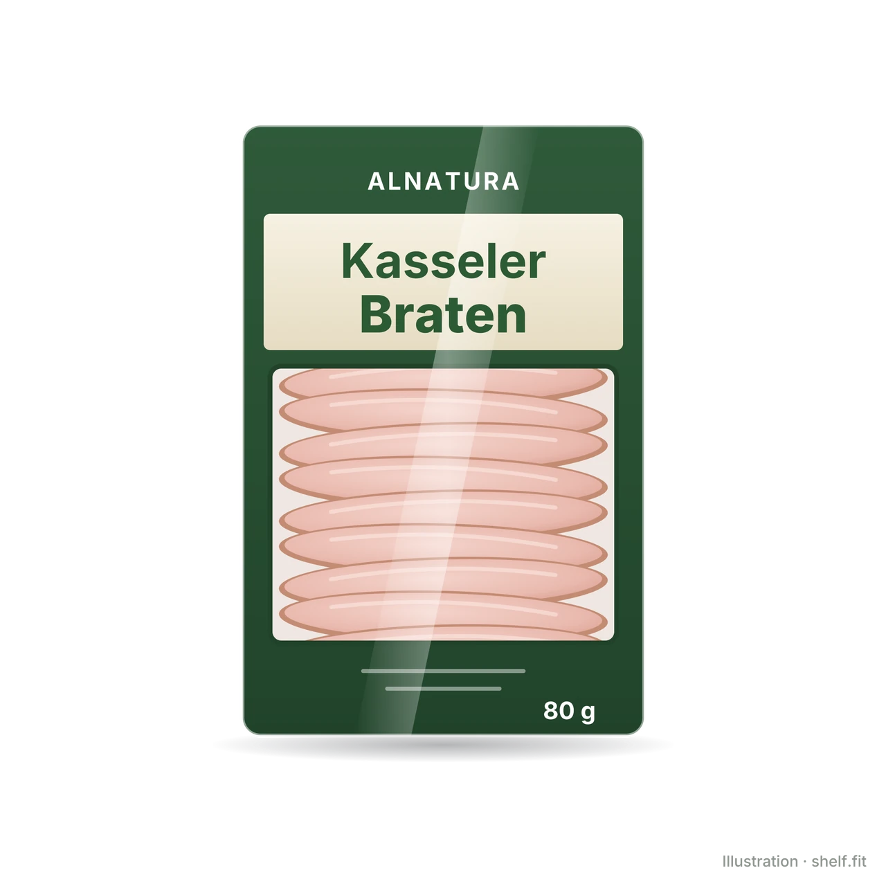 Illustration: Packung Alnatura Kasseler Braten in Scheiben, 80 g