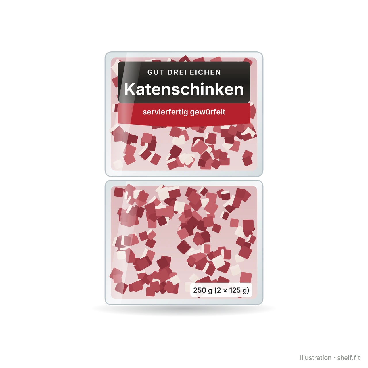 Illustration: Doppelpackung Gut Drei Eichen Katenschinken-Würfel, 250 g