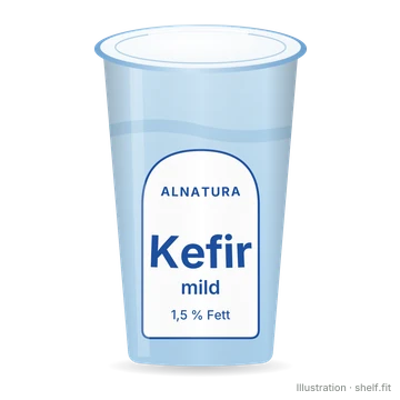 Illustration: Becher Alnatura Kefir mild 1,5 %, 230-ml-Becher
