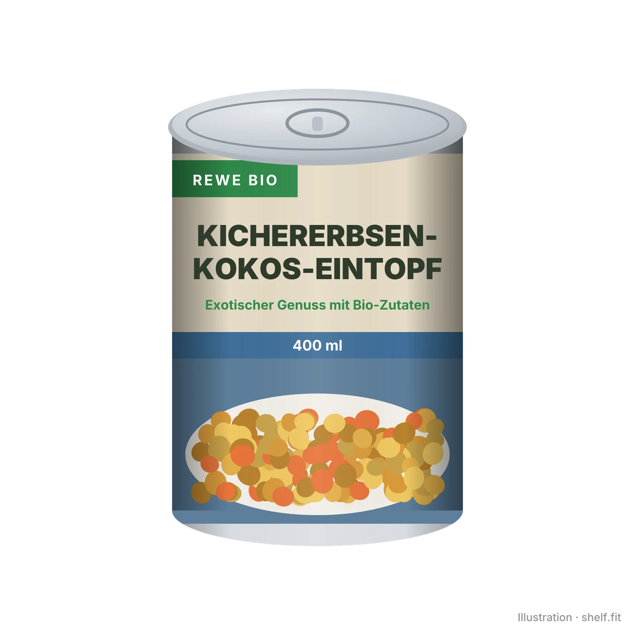 Illustration: Dose REWE Bio Kichererbsen-Kokos-Eintopf, 400 ml