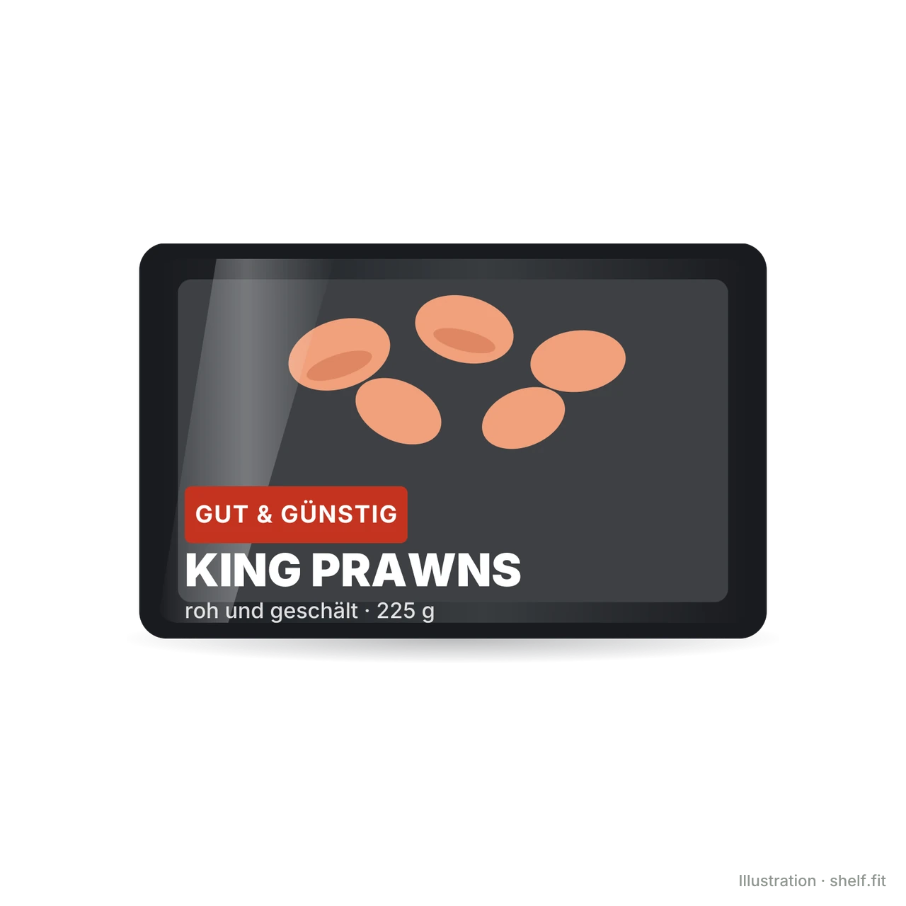 Illustration: King Prawns Garnelen, roh und geschält